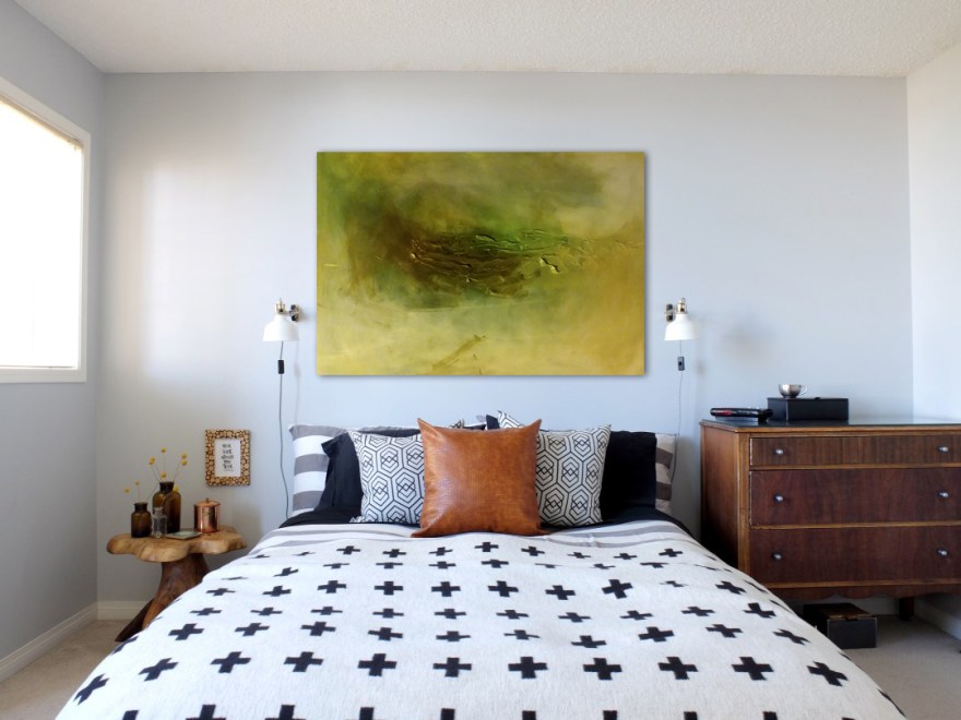 green abstract in room